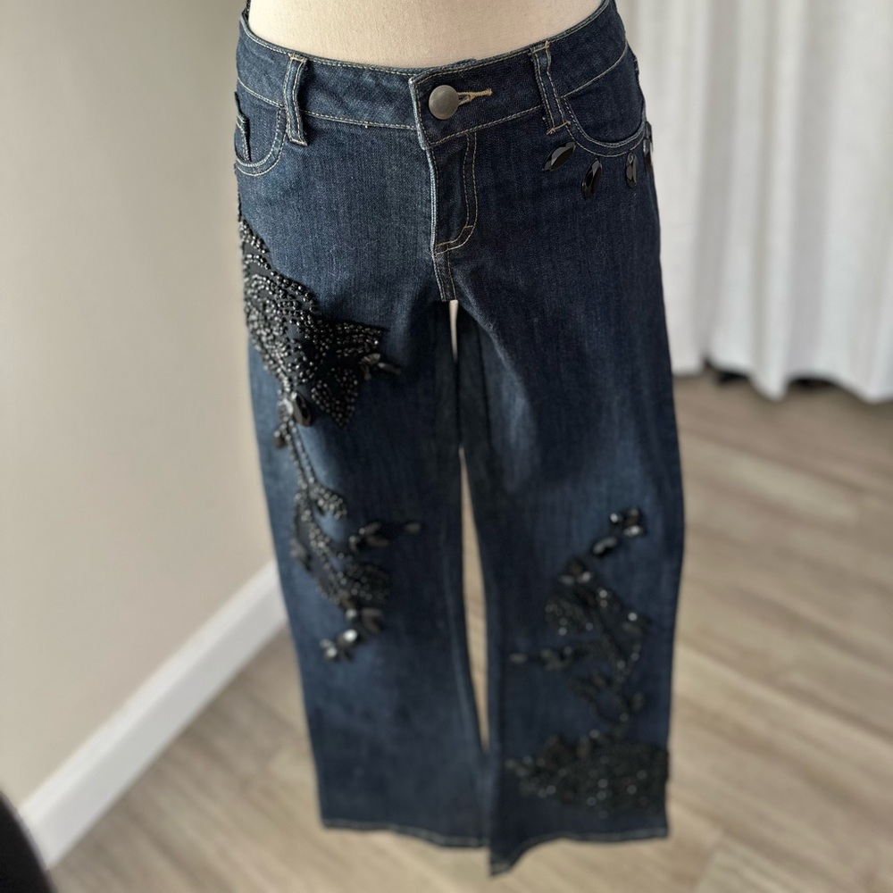 Embellished boot cut 00’s Cache jeans
